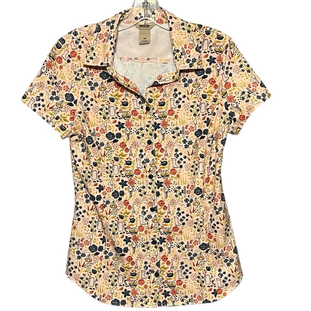 Duluth Trading Co Sidewinder UPF 30 Gardening Shirt XS Stretch Button Up Top